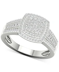 Diamond Cluster Ring (1/2 ct. t.w.) Sterling Silver