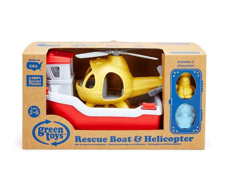 Green Toys Rescue Boat Helicopter