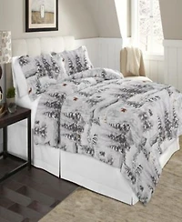 Celeste Home Luxury Weight Winterland Printed Cotton Flannel Duvet Cover Set