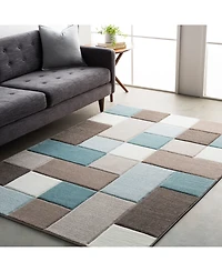 Livabliss Santa Monica Sac-2300 Aqua 2'7" x 7'6" Runner Area Rug