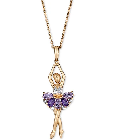 Multi-Gemstone Ballerina 18" Pendant Necklace (1-5/8 ct. t.w.) in 14k Gold-Plated Sterling Silver