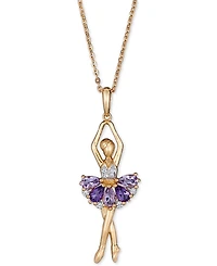 Multi-Gemstone Ballerina 18" Pendant Necklace (1-5/8 ct. t.w.) in 14k Gold-Plated Sterling Silver