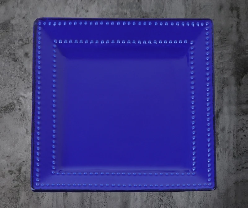 Lorren Home Trends 16 Piece Square Beaded Stoneware Dinnerware set, Service for 4