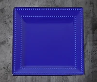 Lorren Home Trends 16 Piece Square Beaded Stoneware Dinnerware set, Service for 4