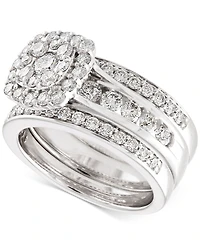 Diamond Three-Piece Ring Set (2 ct. t.w.) 14k White, Yellow and Rose Gold