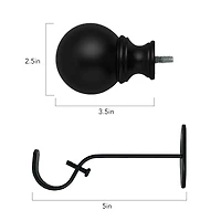 Cordelia Adjustable 28"-48" Curtain Rod with Ball Finials