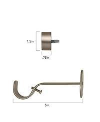 Serena Adjustable 28"-48" Curtain Rod with Cap Finials