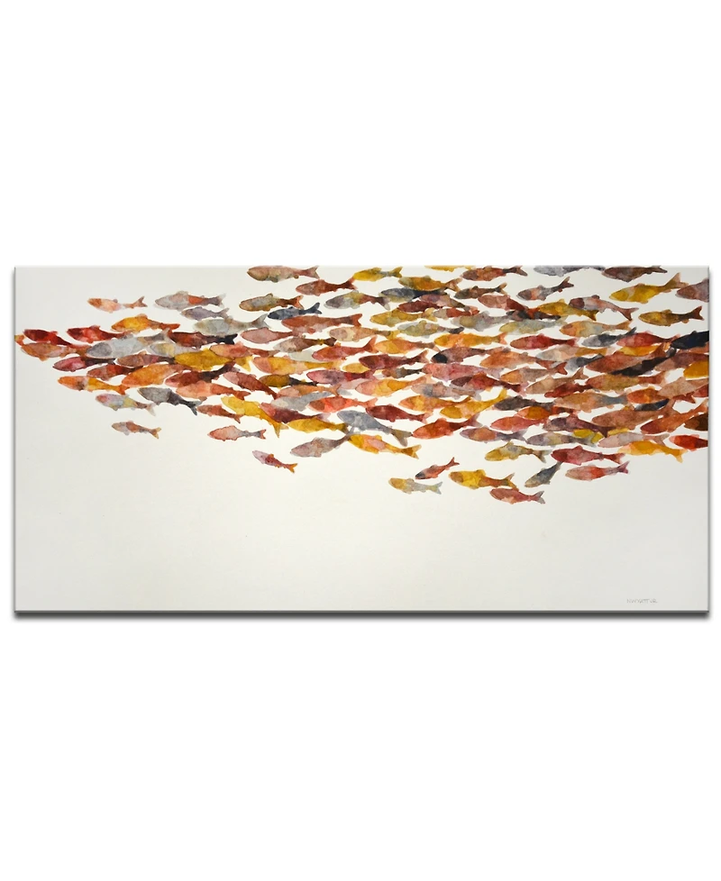Ready2HangArt 'Red Wave' Canvas Wall Art, 24x48"
