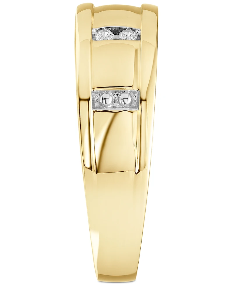 Men's Diamond Band (1/10 ct. t.w.) 10k Yellow Gold and White