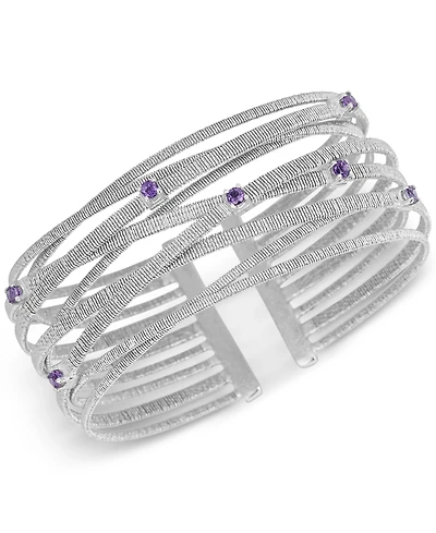 Swiss Blue Topaz Multi-Row Cuff Bracelet (3/4 ct. t.w.) Sterling Silver (Also Amethyst & Garnet)