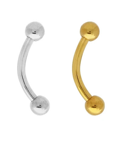 Bodifine Stainless Steel Set of 2 Colors Eyebrow Bars