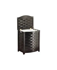 Oceanstar Bowed Front Veneer Laundry Wood Hamper with Interior Bag
