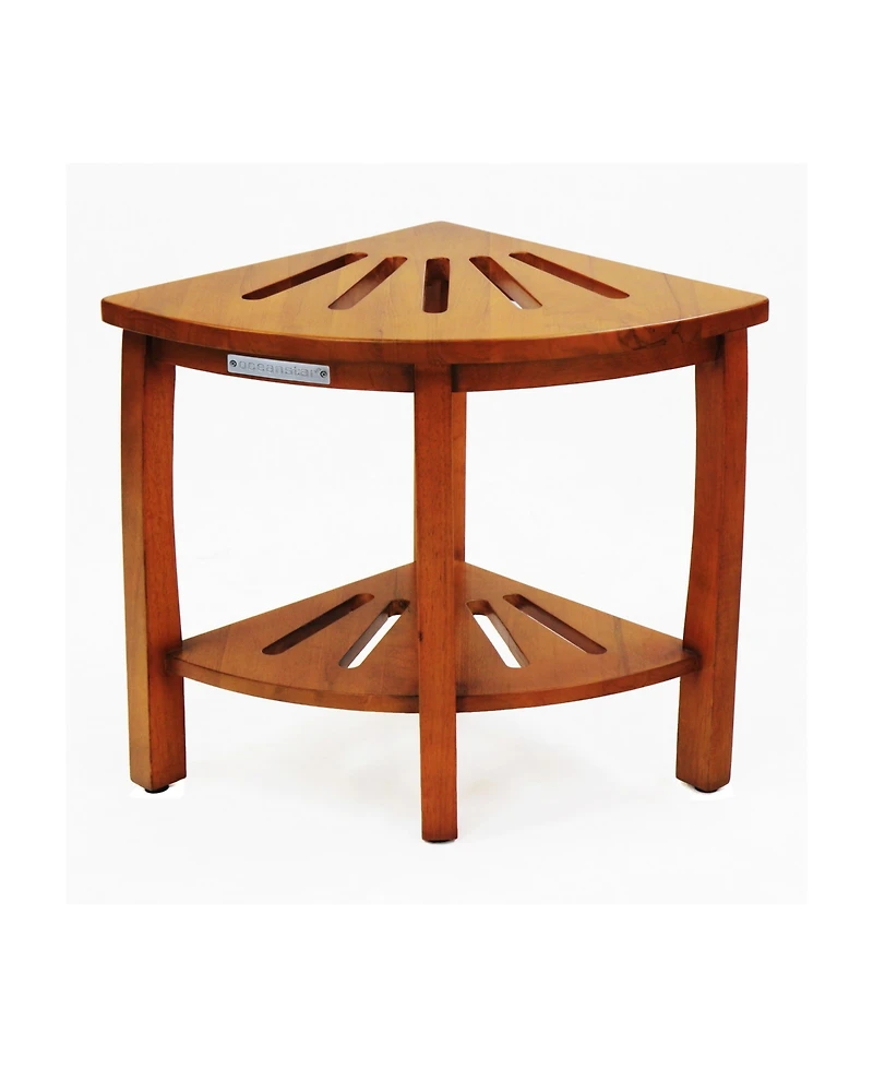 Oceanstar Corner Spa Shower Bench Seat with Storage Shelf