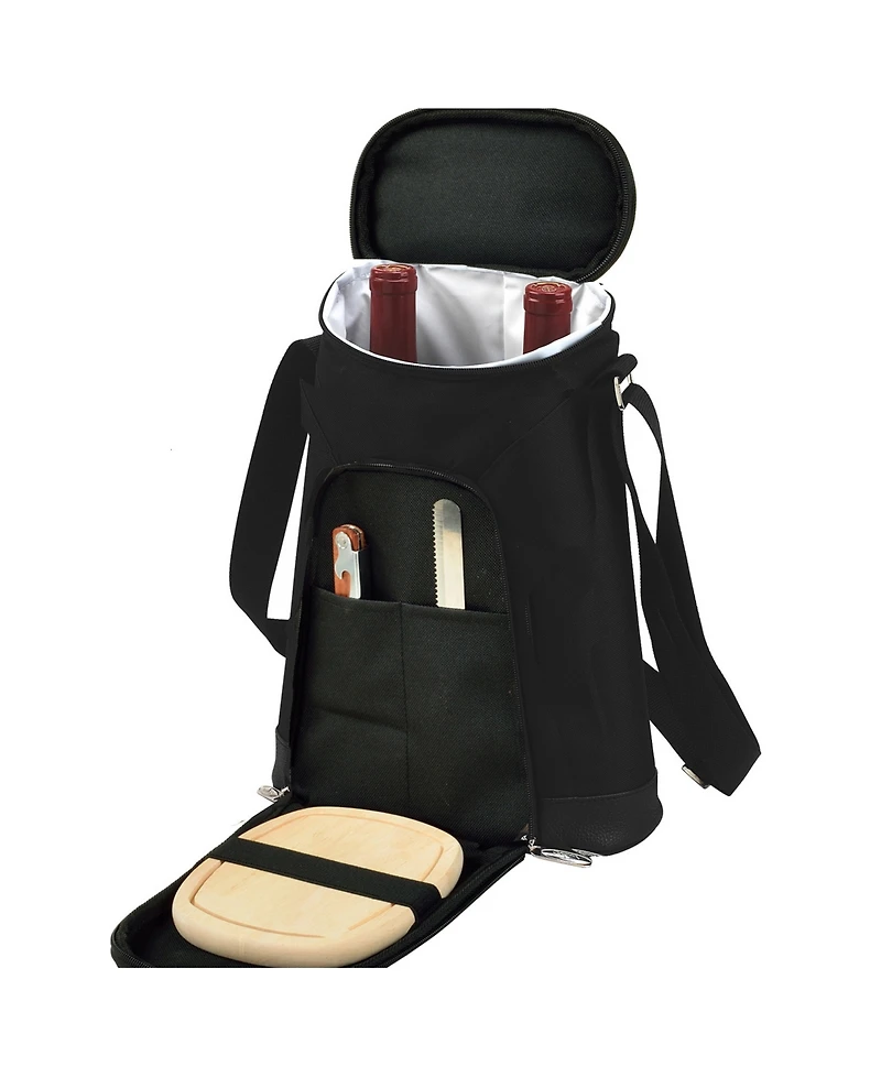 Picnic at Ascot - 2 Bottle Wine Cooler Tote with Cheese Board, Knife, Corkscrew