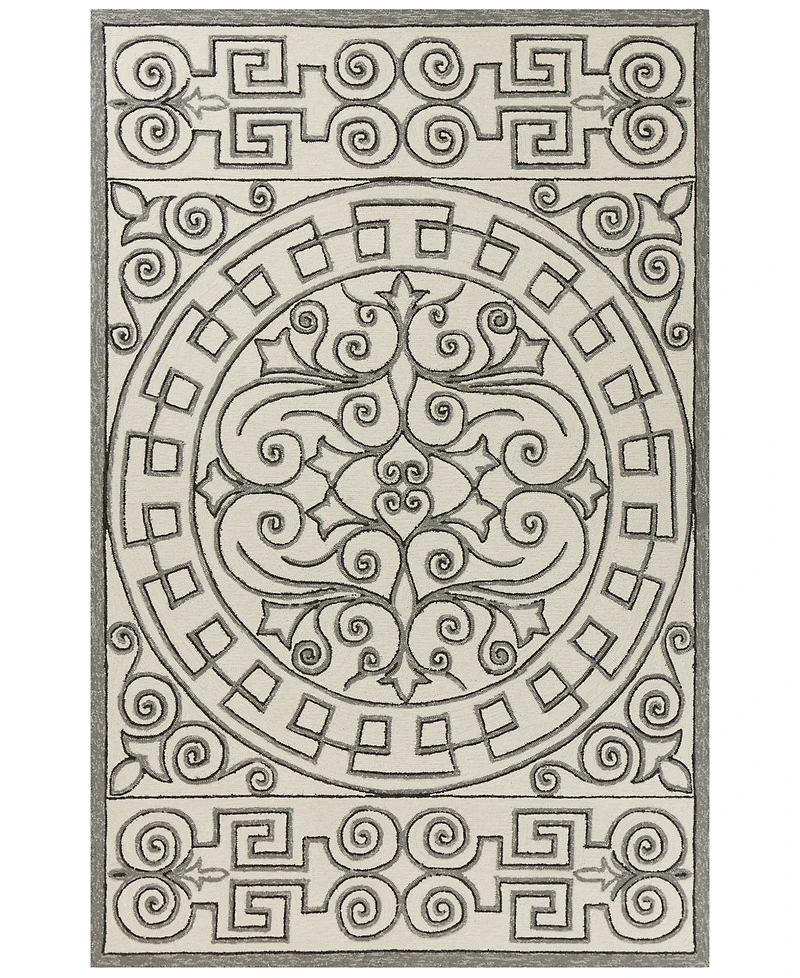 Kas Harbor Irongate 4246 Ivory/Grey 5' x 7'6" Indoor/Outdoor Area Rug
