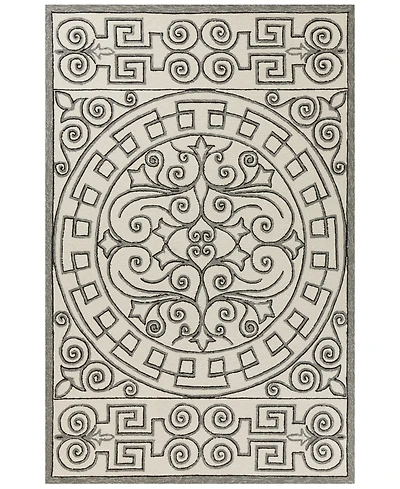 Kas Harbor Irongate 4246 Ivory/Grey 5' x 7'6" Indoor/Outdoor Area Rug