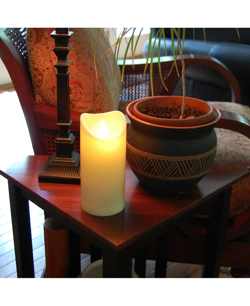 Lumabase 9" Cream Battery Operated Led Candle with Moving Flame