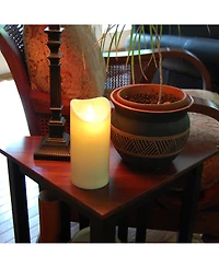 Lumabase 9" Cream Battery Operated Led Candle with Moving Flame