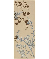 Safavieh Courtyard Natural Brown Blue Area Rug Collection