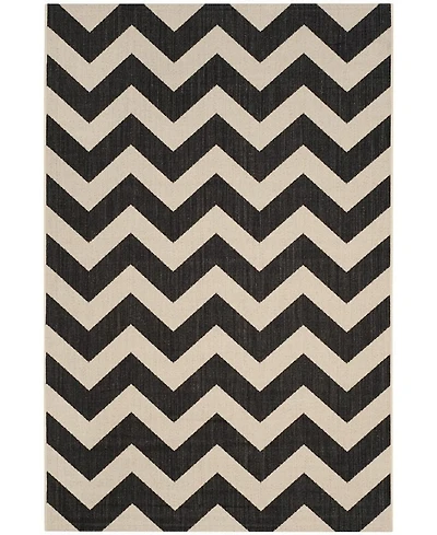 Safavieh Courtyard CY6244 Black and Beige 5'3" x 7'7" Sisal Weave Outdoor Area Rug