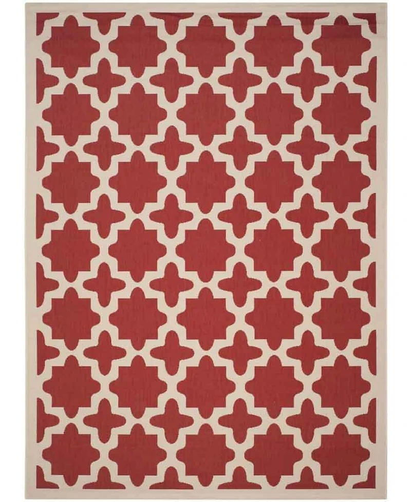 Safavieh Courtyard CY6913 Red and Bone 8' x 11' Sisal Weave Outdoor Area Rug