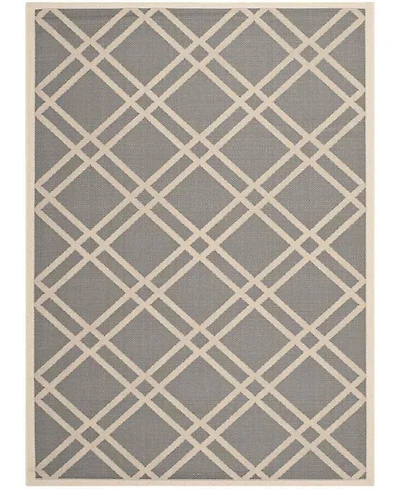 Safavieh Courtyard CY6923 Anthracite and Beige 5'3" x 7'7" Sisal Weave Outdoor Area Rug