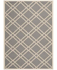Safavieh Courtyard CY6923 Anthracite and Beige 5'3" x 7'7" Sisal Weave Outdoor Area Rug