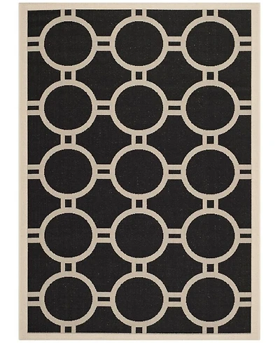 Safavieh Courtyard CY6924 Black and Beige 5'3" x 7'7" Sisal Weave Outdoor Area Rug