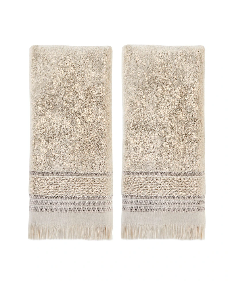 Saturday Knight Jude Fringe 2 Piece Hand Towel Set