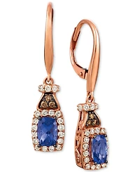 Le Vian Blueberry Tanzanite (3/4 ct. t.w.), Nude Diamond (1/2 ct. t.w.) and Chocolate Diamond (1/10 ct. t.w.) Earrings in 14k Rose Gold