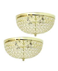 Elegant Designs 2 Light Elipse Crystal Flush Mount Ceiling Pack