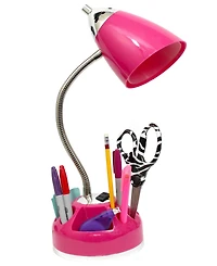 Limelight's Flossy Organizer Desk Lamp with Charging Outlet Lazy Susan Base
