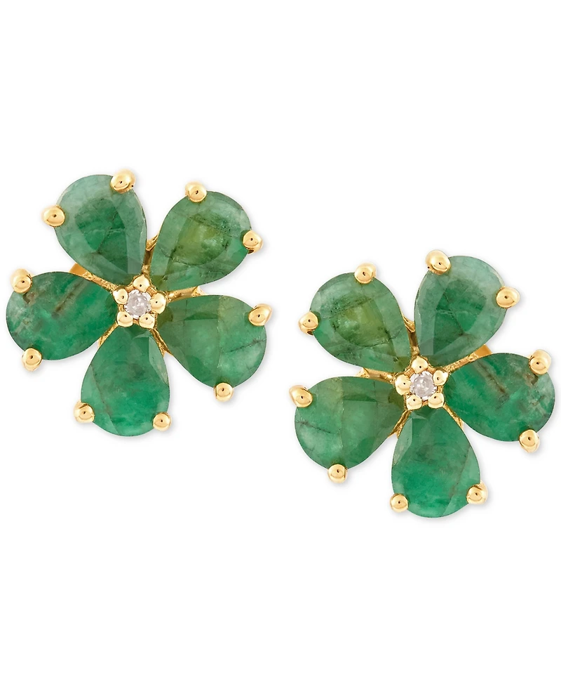 Sapphire (1-3/4 ct. t.w.) & Diamond Accent Stud Earrings 14k Gold (Also Available Emerald Ruby)