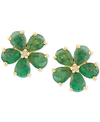 Sapphire (1-3/4 ct. t.w.) & Diamond Accent Stud Earrings 14k Gold (Also Available Emerald Ruby)
