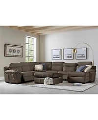 Closeout Julius Ii Leather Power Reclining Sectional Sofa Collection With Power Headrests Usb Power Outlet Created For Macys