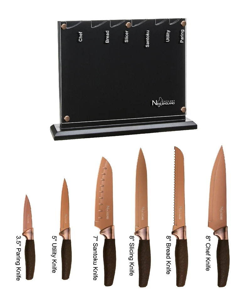 New England Cutlery 7-Pc. Titanium Coated Cutlery Set