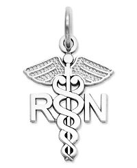 14k White Gold Charm, Nurse Charm