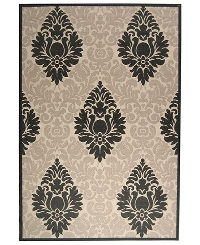 Safavieh Courtyard CY2714 Sand and Black 5'3" x 7'7" Sisal Weave Outdoor Area Rug