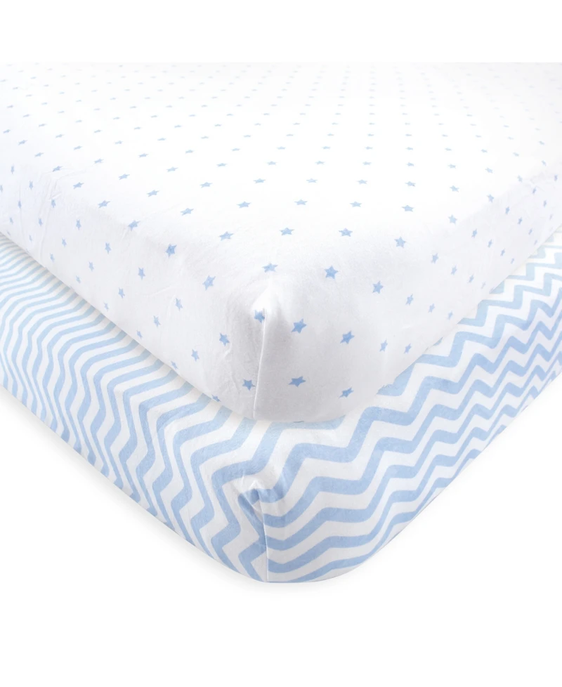 Luvable Friends Fitted Knit Crib Sheet, 2-Pack