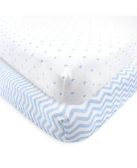 Luvable Friends Fitted Knit Crib Sheet, 2-Pack
