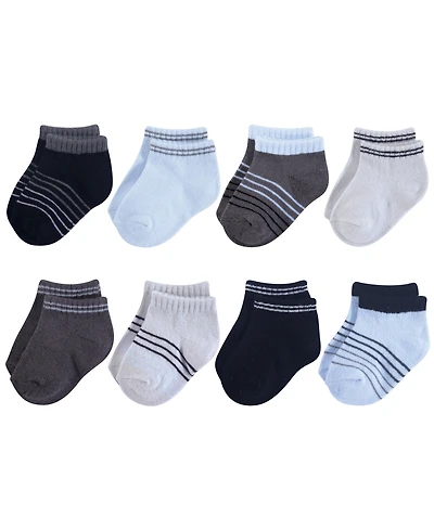 Hudson Baby Boys Cotton Rich Newborn and Terry Socks, Navy Charcoal, 12-24 Months