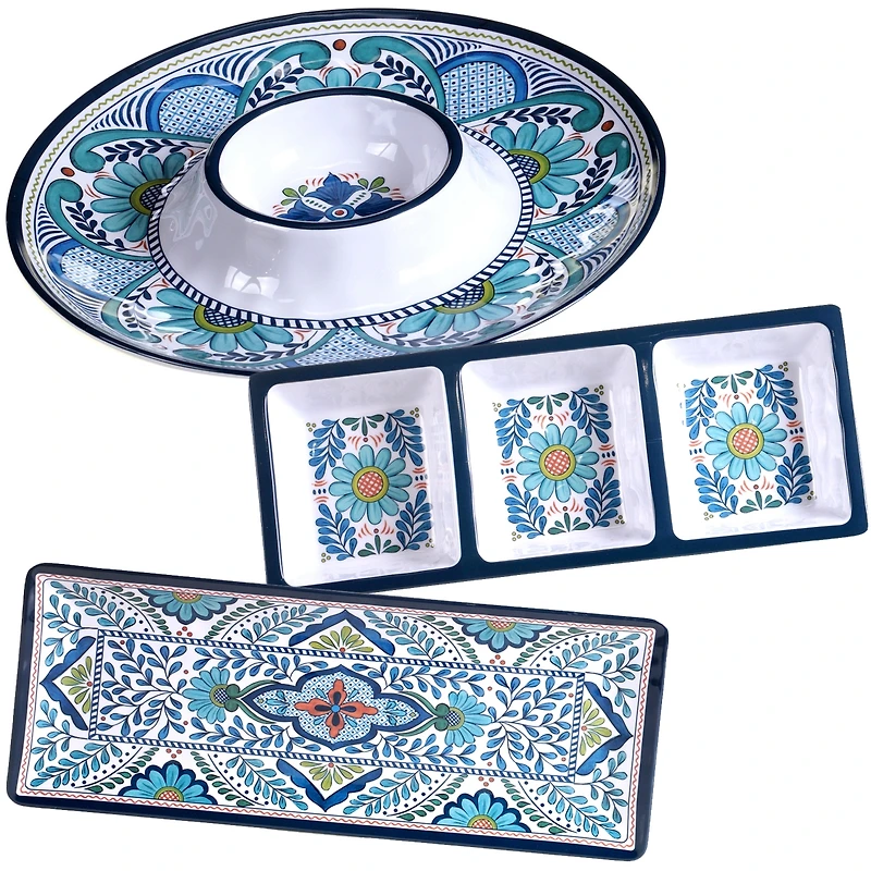 Certified International Talavera 3-Pc. Melamine Hostess Set