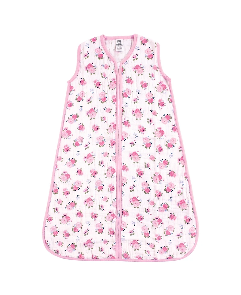 Luvable Friends Baby Girls Sleeveless Muslin Cotton Sleeping Bag, Sack, Blanket