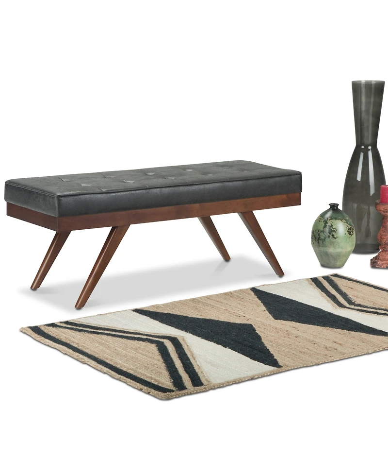 Pierce Mid Century Modern Rectangle Ottoman Bench