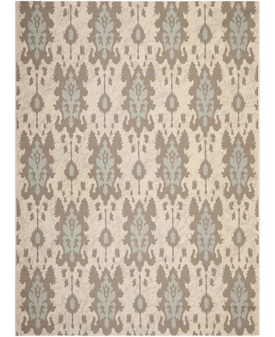 Safavieh Courtyard CY7276 Beige Dark Beige and Aqua Weft 8' x 11' Sisal Weave Outdoor Area Rug
