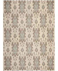 Safavieh Courtyard CY7276 Beige Dark Beige and Aqua Weft 8' x 11' Sisal Weave Outdoor Area Rug
