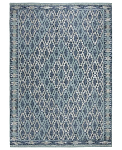 Safavieh Courtyard CY8531 Navy and Aqua 8' x 11' Outdoor Area Rug