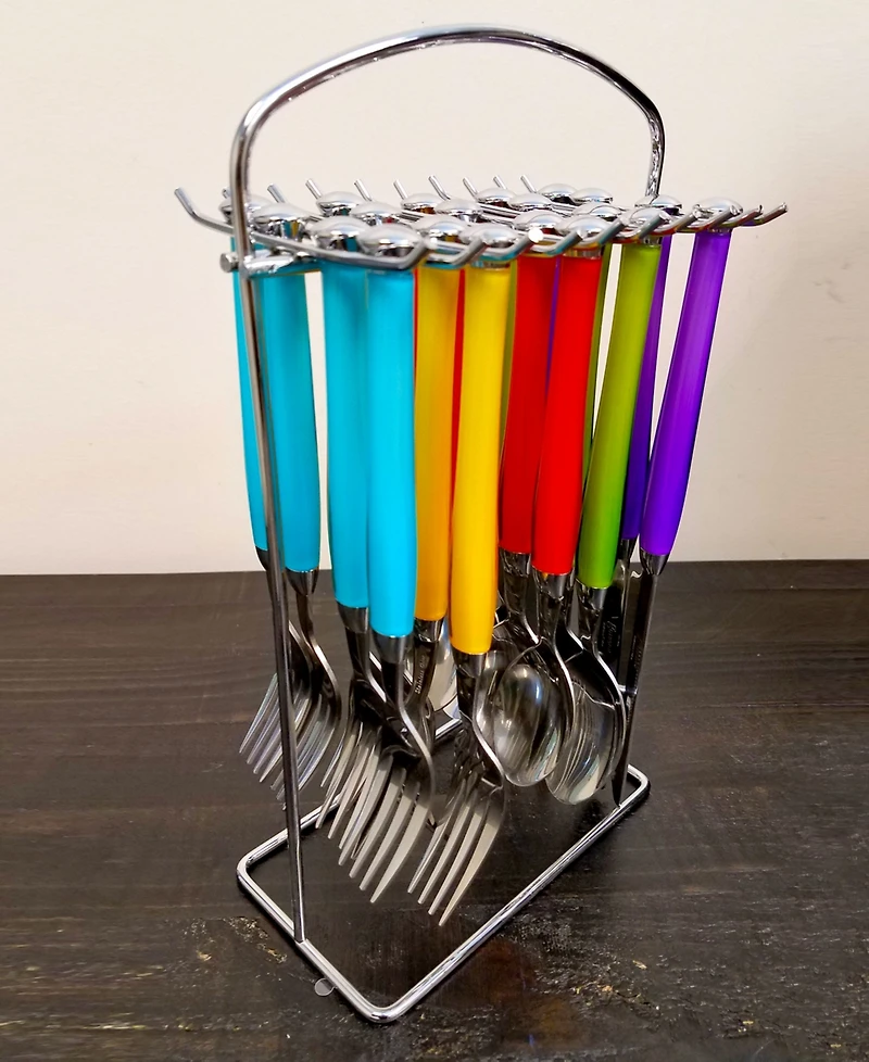 Santoro 20 Piece Flatware Set with Hanging Rack