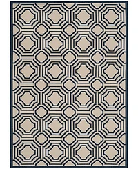 Safavieh Courtyard CY6112 Beige and Navy 5'3" x 7'7" Outdoor Area Rug