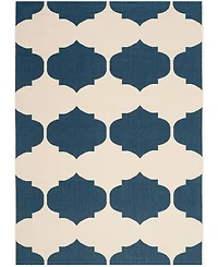Safavieh Courtyard CY6162 Beige and Navy 5'3" x 7'7" Outdoor Area Rug